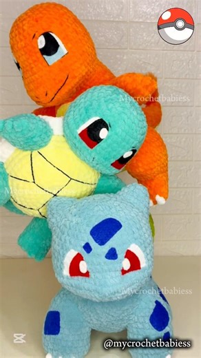 Pokemon First Trio!Charmander Squirtle Bulbasaur Crochet!‪@pokemon‬ #charmander #squirtle #bulbasaur