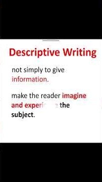 Descriptive Writing | Definition, Features, Techniques Examples | Writing Skills #englishliterature