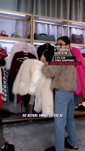 Women's Faux Fox Fur Coat, Short Autumn Winter Coat with Contrast Trim, New Korean Style Patchwork Outerwear