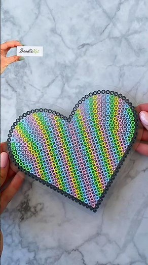 DIY Pastel Heart Bead Coaster | Cute Hama Bead Craft for Your Favorite Hot Drinks ☕