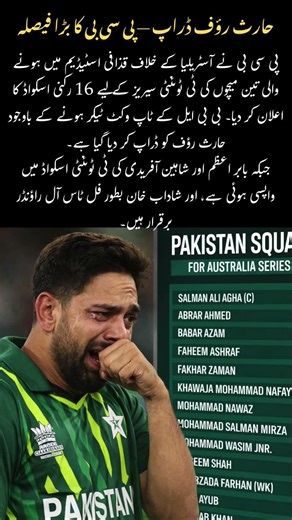 Haris Rauf DROPPED! Babar Azam Returns to T20I Squad 😳