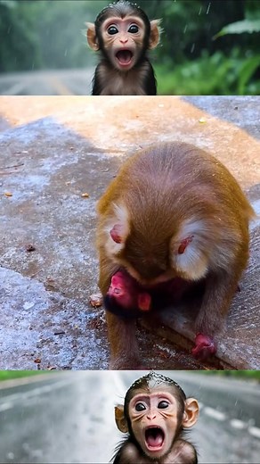 How upset baby newborn cried for milk #reel #cutebabymonkey #wildlife | Ape Monkeys