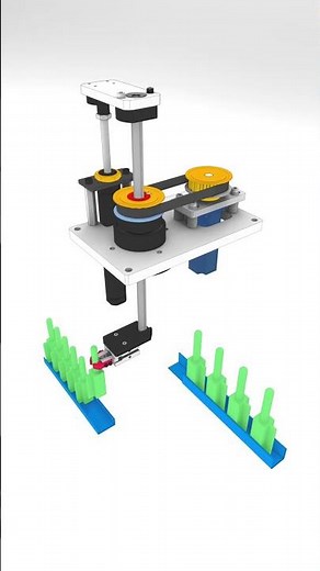 Pick and Place Mechanism with Ball Spline #tecnology #aviation #engineering #mechanical