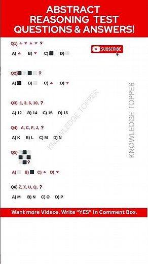 Abstract Reasoning Test Questions and and Answers