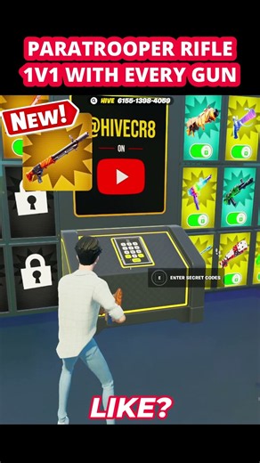 UNLOCK PARATROOPER RIFLE in 1v1 With EVERY GUN Secrets Fortnite @hivecr8 hivecr8