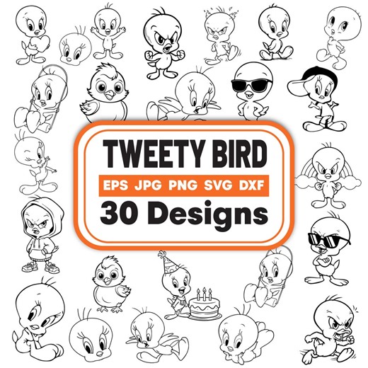 Tweety Bird SVG Bundle: 30 Cartoon Designs (digital Download) - Etsy