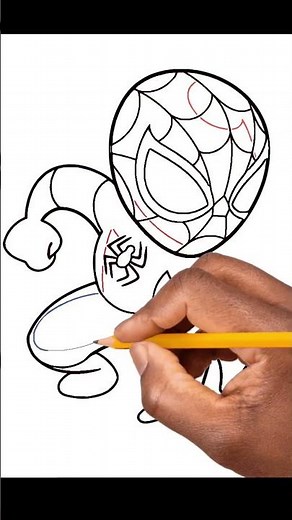 How To Draw Baby Spiderman Easy for Kids | Step by Step Drawing Coloring #cartoondrawing #howtodraw