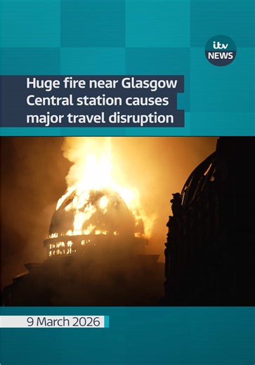 Glasgow Central station will remain closed on Monday and travel disruption is expected into Tuesday after a huge fire in a nearby vape shop. While the fire in Union Street that broke out on Sunday evening has been brought under control, the station remains closed with all services to and from Scotland's biggest station suspended. #scotland #fire #trains #travel #rail