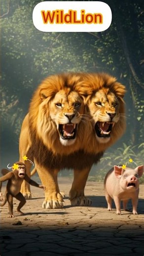 Double-Headed Lion Spotted in Jungle 🦁🦁😱