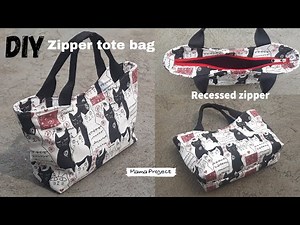 Zipper tote bag | Zippered tote bag Tutorial | Tote bag tutorial