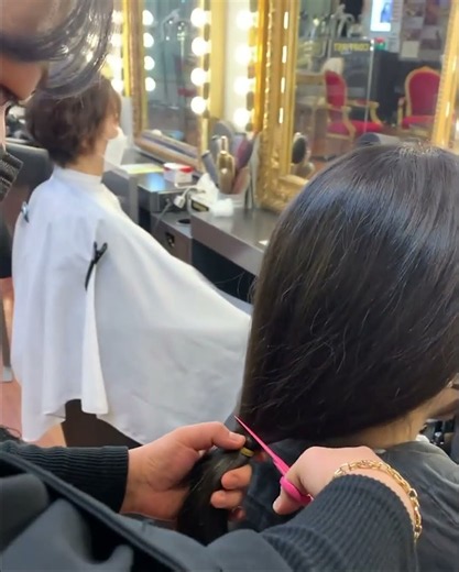 silky asian hair chopped off - harvested??
