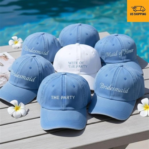 Bridal Embroidered Baseball Cap | Bride Bridesmaid | Wedding Gift | Adjustable Dad Hat - Etsy