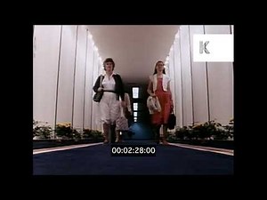 1980s USA, Office Workers Arriving To Work