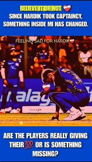 100% Effort Missing? Mumbai Indians After Hardik Pandya Captaincy!❤️‍🩹 #hardikpandya #short #rcb #mi