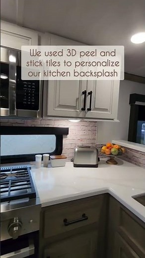 RV kitchen backsplash / Peel & stick tile / Commomy Decor