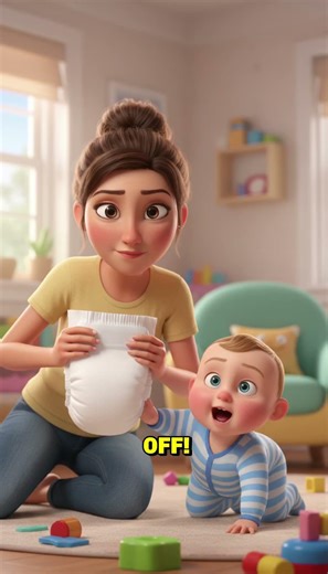 The Great Diaper Change Battle! #funnyshorts #disney #3danimation #animation #family #cartoon #baby