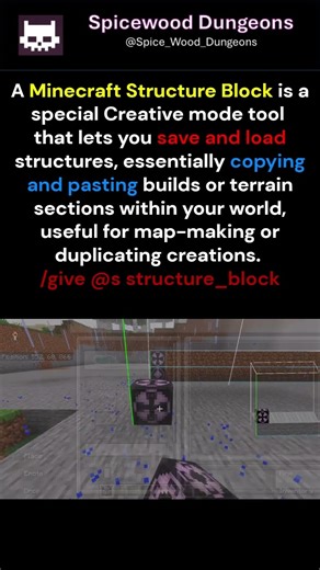 The Structure Block and how to use in Minecraft #minecraft #minecrafttutorial