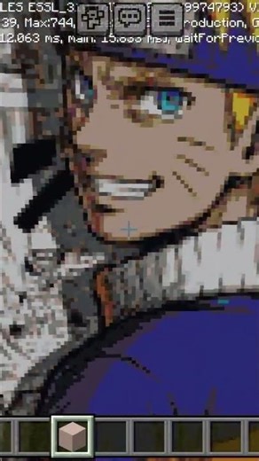 Naruto pixel art in minecraft #viral #youtubeshorts #shorts