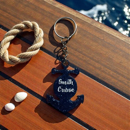 Personalized Nautical Anchor Keychain – Travel Memory Keepsake - Custom Beach Trip Keepsake - Etsy