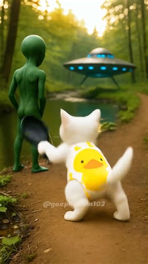 ��� Kitten stole the alien’s UFO � while he was peeing.