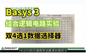 Digilent Basys 3系列-组合逻辑电路实验-08 双4选1数据选择器设计