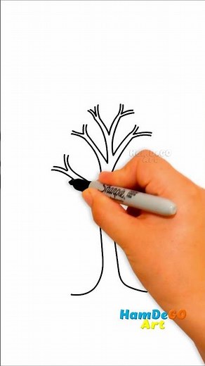 🌳Que lindo !! Aprende a dibujar un hermoso árbol #drawing #art #lineart
