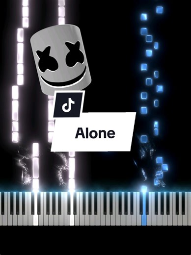 Alone - Marshmallow, easy Piano Tutorial🖤🎹 Comment If you want to See the full Piano Tutorial👇👇👇 #piano #easypiano #easytutorial #pianotutorial
