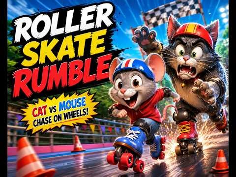 Roller Skate Rumble | Cat vs Mouse Chase on Wheels | Funny Animated Action Story