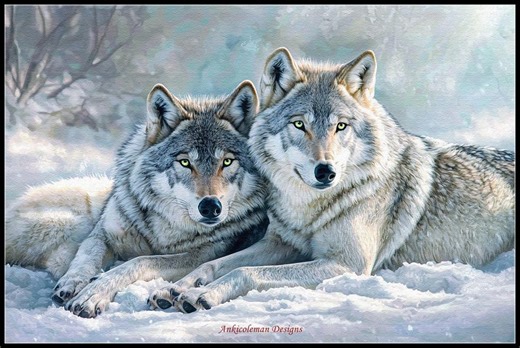 Two Wolves in the Snow 1 - Counted Cross Stitch Patterns Printable Chart PDF Format Needlework Embroidery Crafts DIY DMC Color - B&W Symbols - Etsy