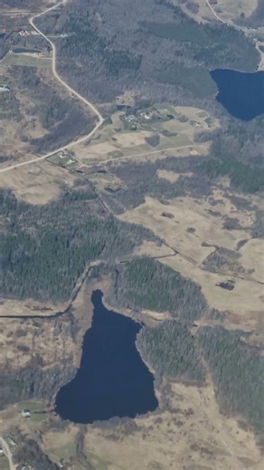 Aerial View Over Lithuania: Beautiful Lakes & Forests Near Vilnius from the Plane