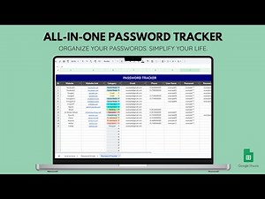 Password Tracker Spreadsheet Setup Tutorial English | Google Sheets Template