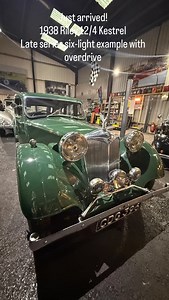 Just Arrived at The Garage 1938 Riley 12/4 Kestrel Late series six-light example with overdrive Link: https://www.robinlawton.com/cars/1938-riley-12-4-kestrel-with-overdrive?page=vintage-classic-cars-for-sale&pg=1 Following the recent sale of another Riley Kestrel to the Czech Republic, we’re delighted to welcome this beautifully proportioned 1938 Riley 12/4 Kestrel back to us. One of the final series cars, easily recognised by its slatted radiator grille, straight bumpers and non louverrd bonne