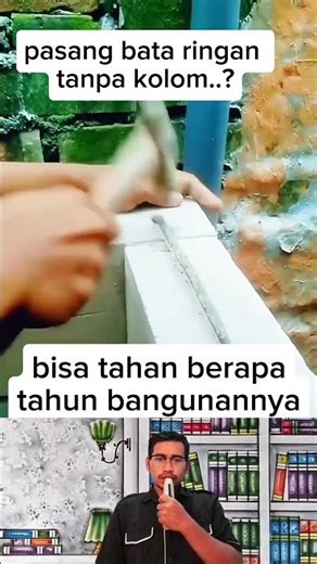 installing lightweight bricks without columns #construction #viral #trending #constructionworker