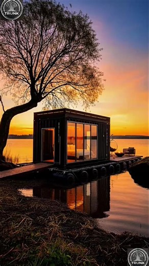 ​I Turned a $2,000 Shipping Container into a Luxury Lake Retreat! ✨🚢#survival #solofemalesurvival