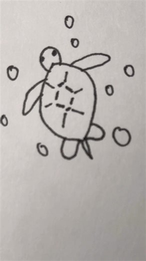 Cute turtle drawing!! # shorts #drawing #turtle #easydrawing #ytshorts #art