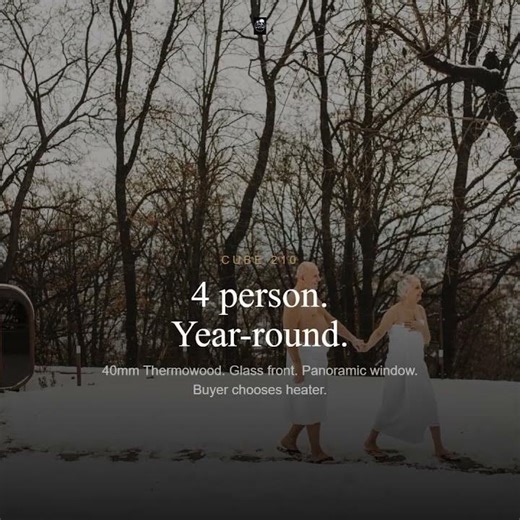 Hekla Cube Sauna Range | 2, 4 & 6 Person Glass Front Outdoor Saunas UK | Steam & Oak