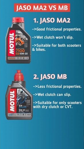 JASO MA2 VS JASO MB engine oil grade #shorts