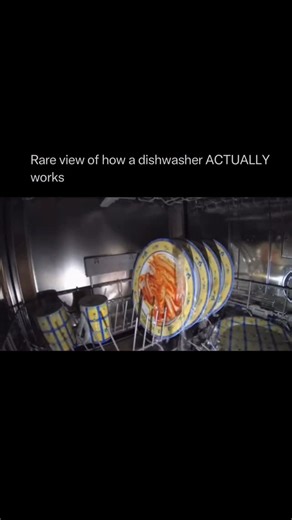 Technology Explained on Instagram: "A dishwasher cleans dishes by spraying them with hot water and detergent inside a sealed compartment. Rotating spray arms distribute water to remove food particles, while heat and water pressure help sanitize and rinse the dishes. After washing, the dishwasher drains the dirty water and uses heated air or residual heat to dry the items. This automated process saves time and ensures more consistent cleaning compared to manual washing."