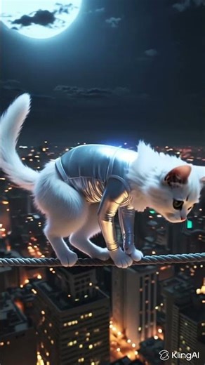 🐱 Cyber Cat on the Edge?! | Moonlight, Metal & Meow Moves 🌕⚡