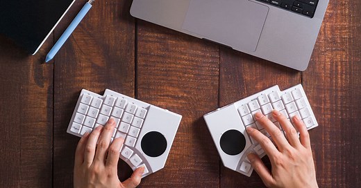 split ergonomic keyboard Go60 enables compact, travel-ready workstation