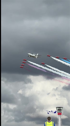 E-7 Wedgetail and Red Arrows Flypast at RIAT 2025