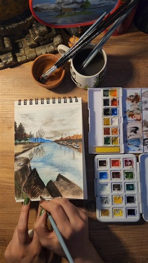 How to painting with watercolor #painting #paintingtutorial #howto #artisticchannel #howtopaint