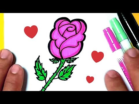 HOW TO DRAW A BEAUTIFUL ROSE | FLOR | Simple Drawing for Children