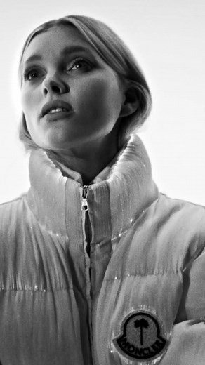 Elsa Hosk in Moncler Maya 70 Jacket by Palm Angels