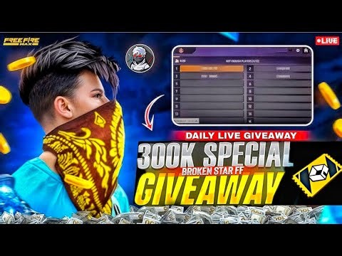 🔴GO TO 300K SUBSCRIBER 😍 REDEEM CODE AND DIAMOND 💎 GIVEAWAY | BROKEN STAR FF #giveaway