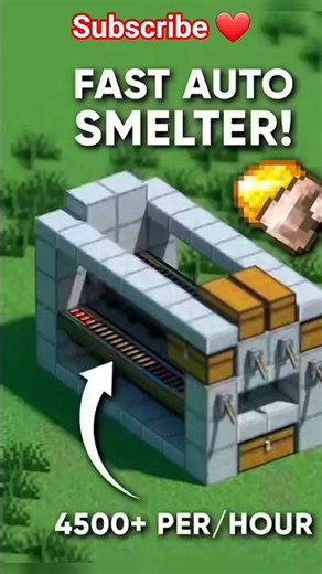 Fastest Automatic Iron Smelter 😱🔥 #minecraft #shorts #ytshorts #gamingshorts
