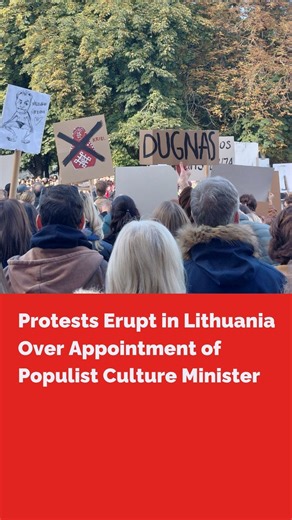 Gen Zette on Instagram: "After Lithuanian president, Gitanas Nausėda, confirmed Ignotas Adomavičius, a delegate of the populist party "Nemunas Aušra", as Minister of Culture, representatives of the cultural sector and their supporters, outraged by this decision, gathered in protest at the presidential palace on Thursday. ㅤ Hundreds of people gathered at the presidential palace at 10 a.m., including a number of well-known artists. Vice-ministers of culture also came to the protest. Cultural figur