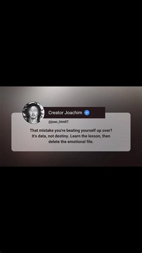 Your mistake is a teacher. Not a life sentence. Take the lesson. Delete the shame. 📉🗑️