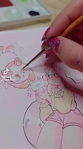 What a wonderful watercolor of our favorite duo! 🐝🐱 Thanks for sharing your beautiful art @nataliehaku!! 🎨🖌💕 #beeandpuppycat #beeandpuppycatfanart #fanart #watercolors #lazyinspace #puppycat #netflix #illustration #art