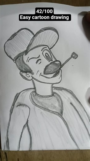 easy cartoon drawing with pencil for beginners (42/100) #drawing #cartoon